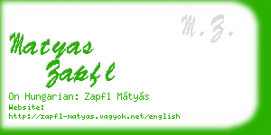 matyas zapfl business card